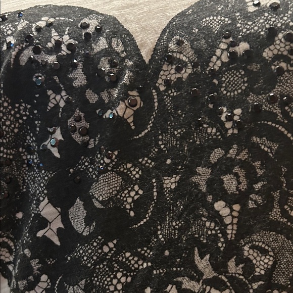 Black Lace Heart Women's Top - Picture 2 of 3